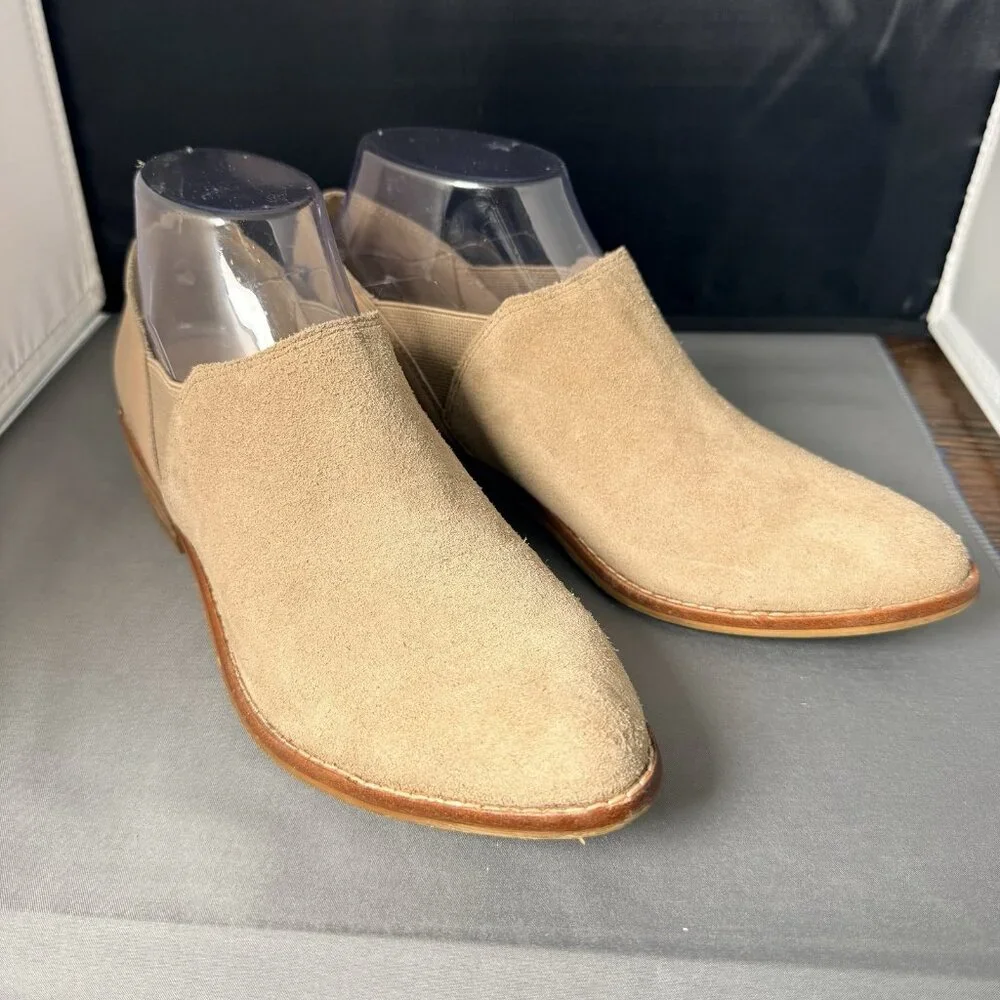 Aldo Women's Aucoin Loafers Shootie Size 7.5 Beige Suede Stacked Heel - Picture 5 of 6